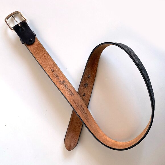 Justin Black TROPHY WESTERN Top Grain Leather Belt Size 36 Made in USA - Picture 4 of 9